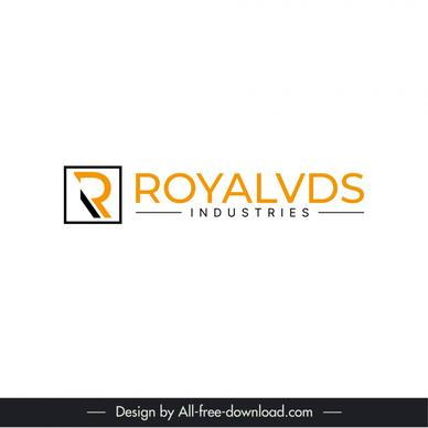 royalvds logo for royalvds industries template elegant flat texts