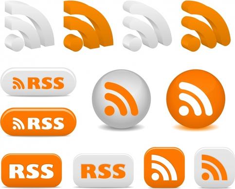 wifi icons templates modern 3d flat shapes