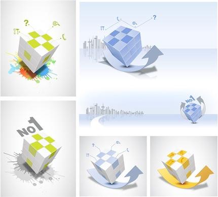rubik cube theme vector