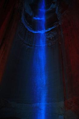 ruby falls in blue at lookout mountain tennessee