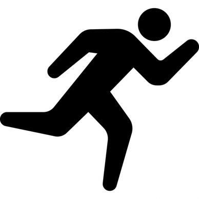 running man sign icon dynamic flat silhouette sketch