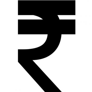rupee sign icon flat silhouette geometry outline