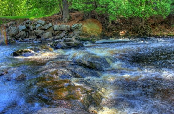 rushing river at pattison state park wisconsin