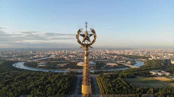 russia scenery picture tower architecture town high view