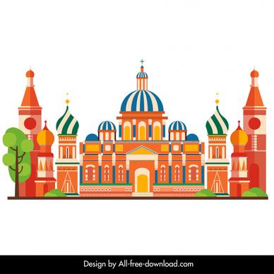 russian building sign icon elegant symmetric place architecture sketch