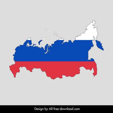  russian map backdrop template flat design flag colors sketch