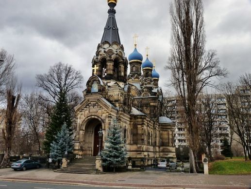 russian orthodox church in dresden brick construction with sandsteinverkleidung