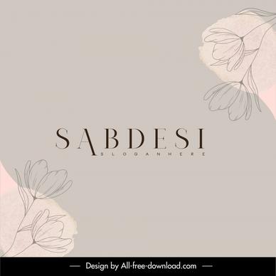 sabdesi decorative background template elegant retro handdrawn flowers decor