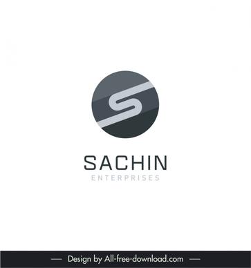 sachin enterprises logo template flat circle shape modern design 