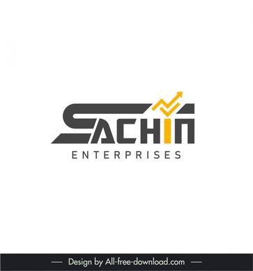 sachin enterprises logo template flat modern stylized texts arrows geometry decor