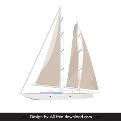 sailboat icon luxury triple sails decor