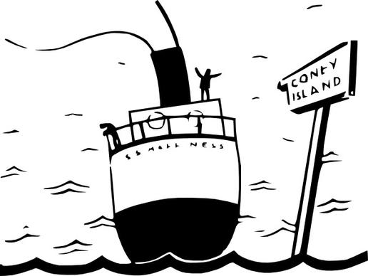 Sailing Ship Cartoon Silhouette clip art