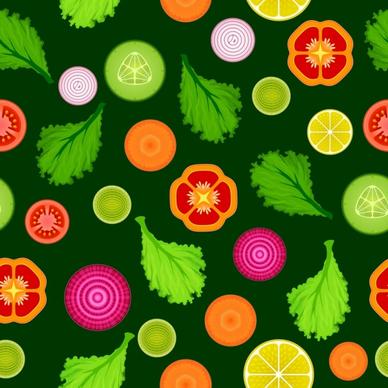 salad background various sliced types flat repeating decor