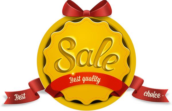 sale badge symbol with red ribbon