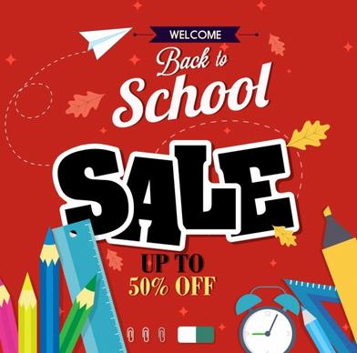 sale banner learning tool icon back to school