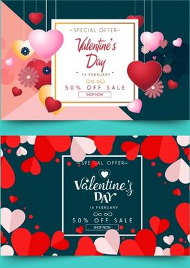 sale banner sets valentine theme hanging hearts decoration