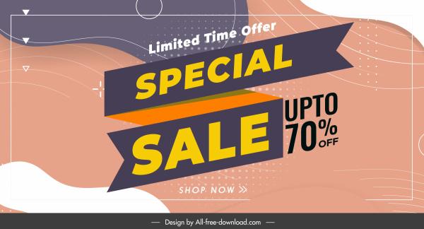 sale banner template colorful abstract decor