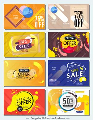 sale banners templates colorful modern dynamic decor