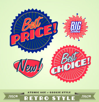 sale labels retro style vector