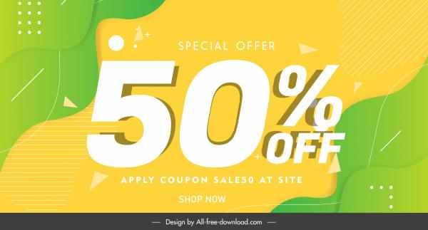 sale poster template elegant bright colored flat curves