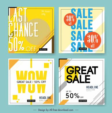 sale poster templates modern flat texts layout