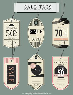 sale tags templates classic flat shapes