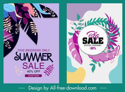 sales banners colorful leaves decor