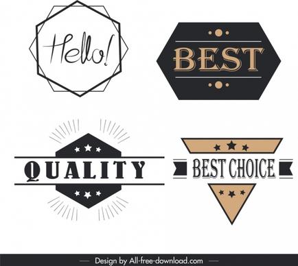 sales labels templates flat geometrical shaped sketch