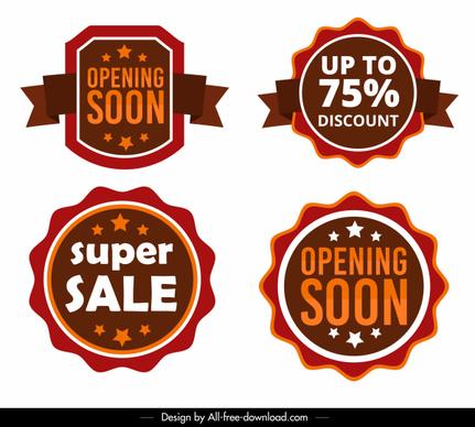 sales labels templates modern bright colored shapes