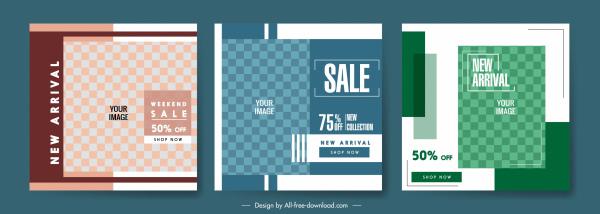 sales poster templates elegant flat checkered decor
