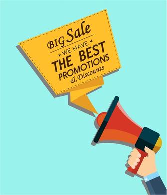 sales promotion banner design with speaker and origami