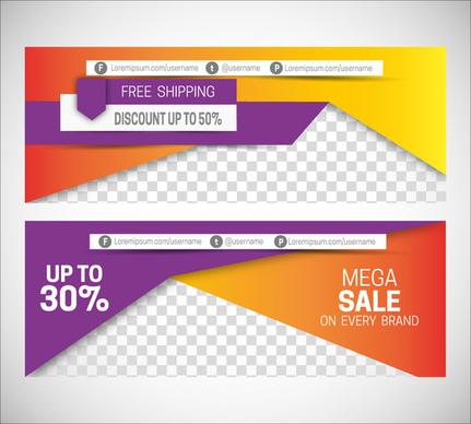 sales promotion banners on 3d modern style background