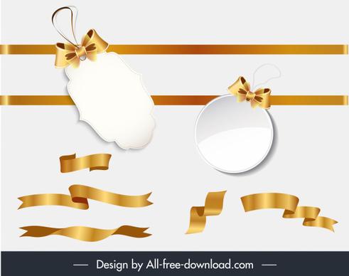 sales tags design elements elegant modern golden shapes