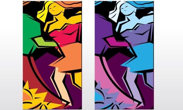 Salsa Dancing Abstract illustration