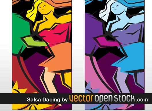 Salsa dancing art illustration