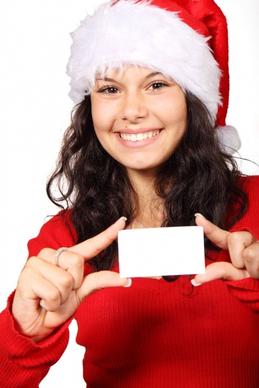 santa and blank card