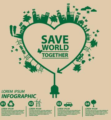 save world eco environmental protection template vector