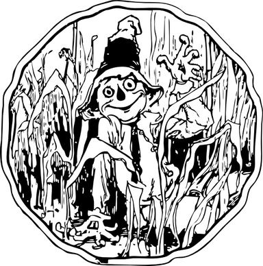 Scarecrow In The Corn clip art