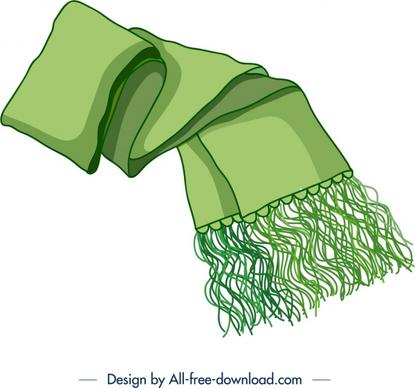 scarf icon green 3d design