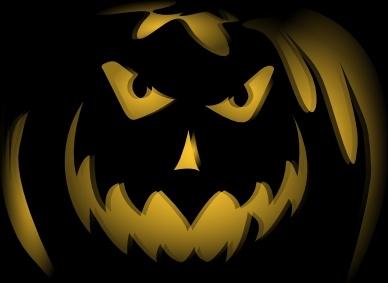 Scary Dark Night Pumpkin Ghost Lantern clip art