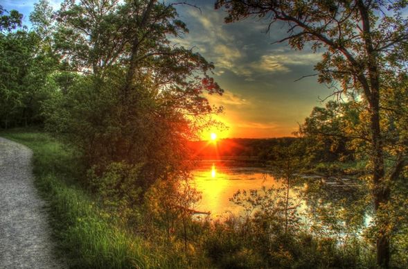 scenic sunset at willow river state park wisconsin