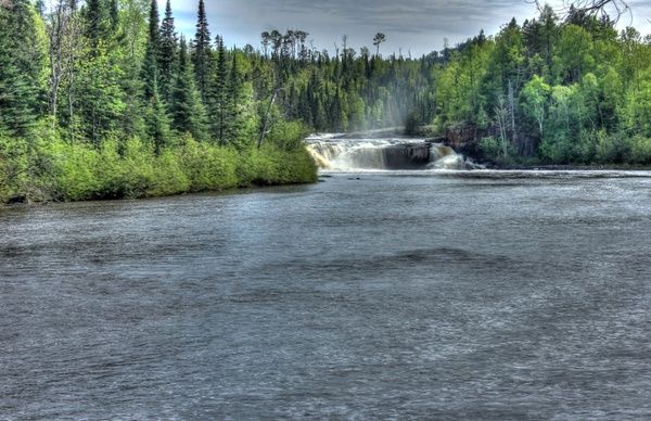scenic view of middle falls at pigeon river provincial park ontario canada