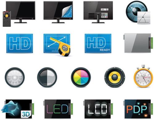 science and technology product icons set vector