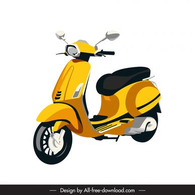 scooter icon elegant classical 3d sketch