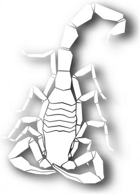 scorpion icon shining bright white silhouette sketch
