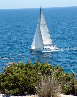 sea and sailing boat