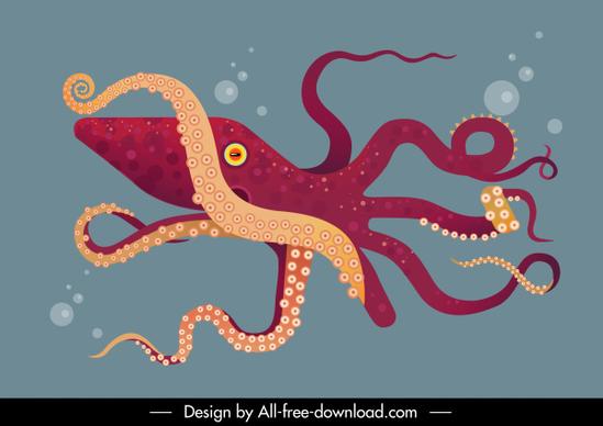 sea background octopus animal sketch motion design