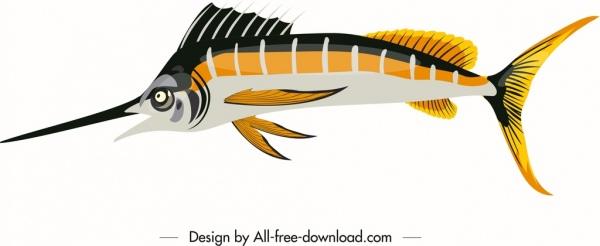 sea fish icon shiny modern colorful sketch