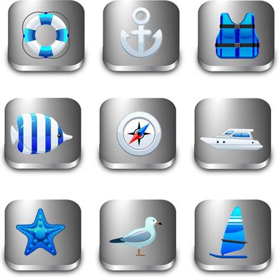sea icons set