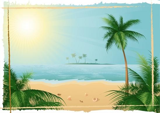 seaside background colorful modern coconut sunlight decor